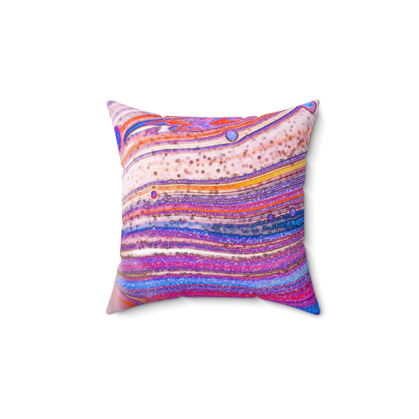 Abstract Bright Colors - Faux Suede Square Pillow