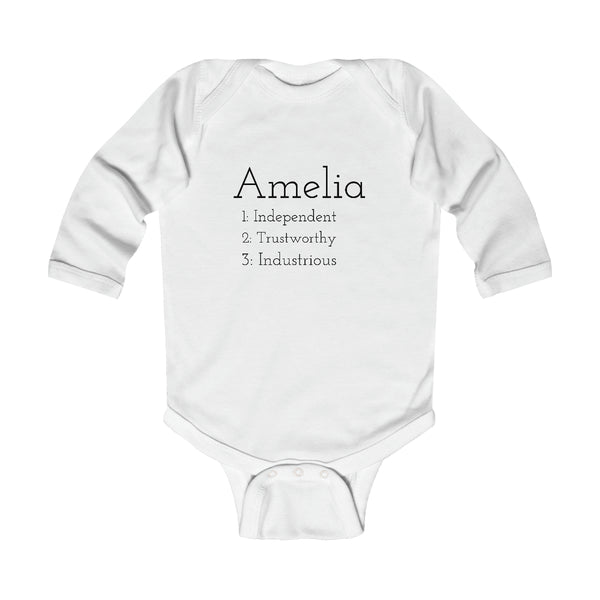 Baby Amelia - Infant Long Sleeve Bodysuit